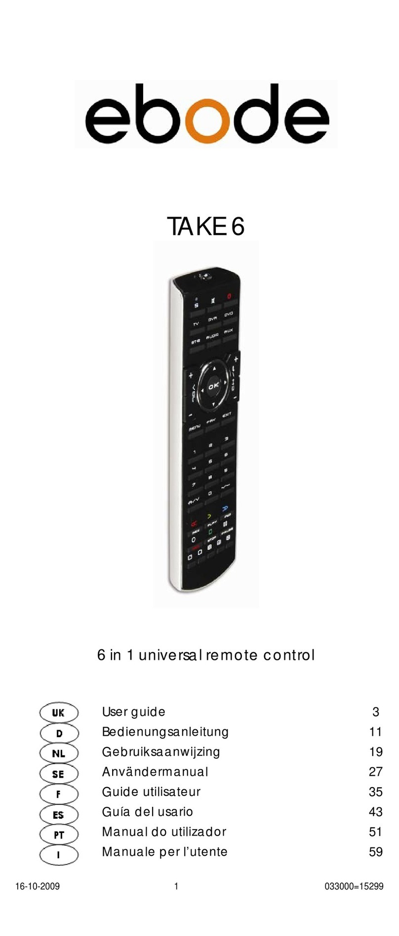 Ebode TAKE 6 IR Manuel utilisateur