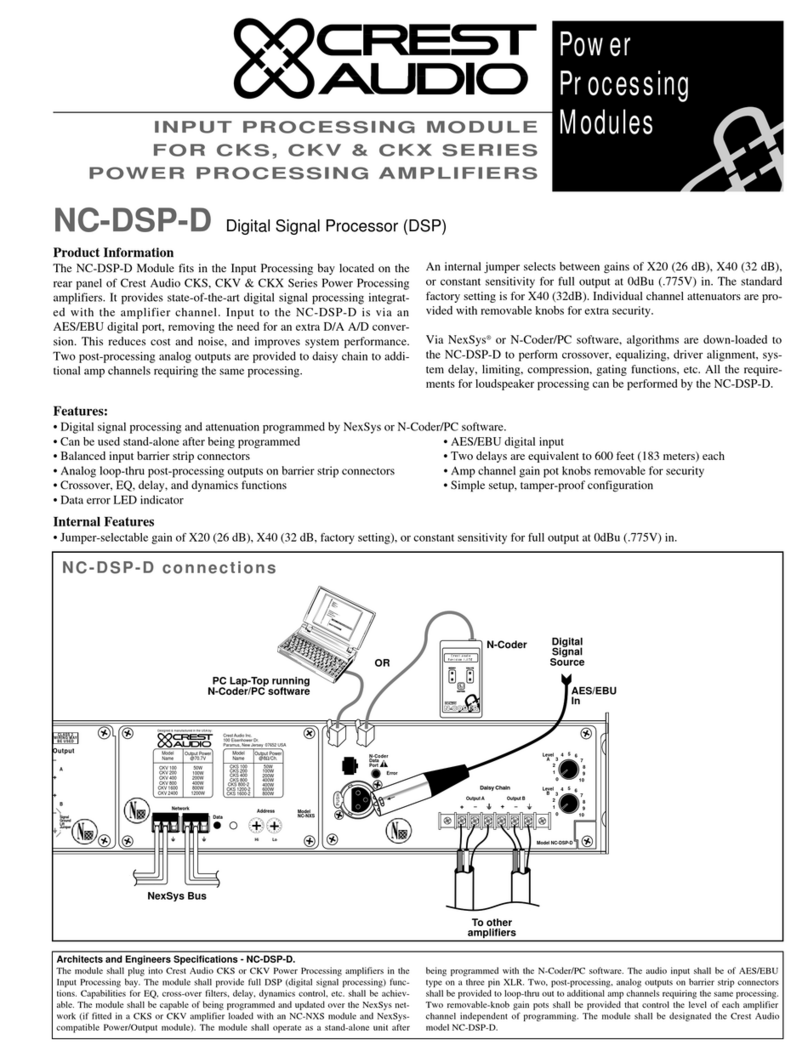Crest Audio NC-DSP-D - TECHNICAL Manuel d'instructions
