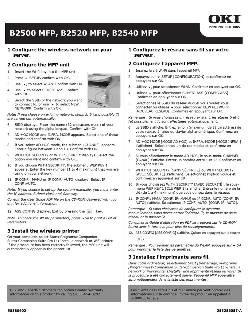 Oki B2500 MFP Manuel utilisateur