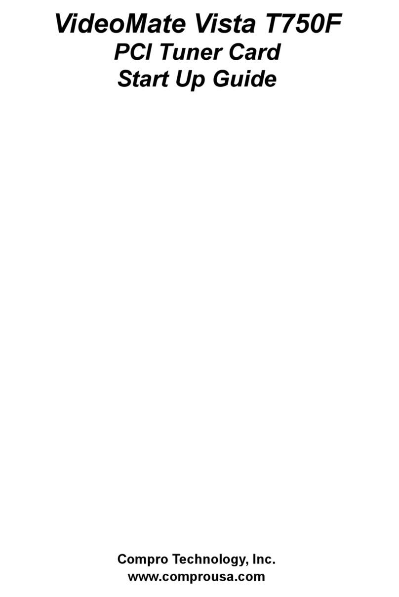 COMPRO T750F - STARTUP Manuel utilisateur