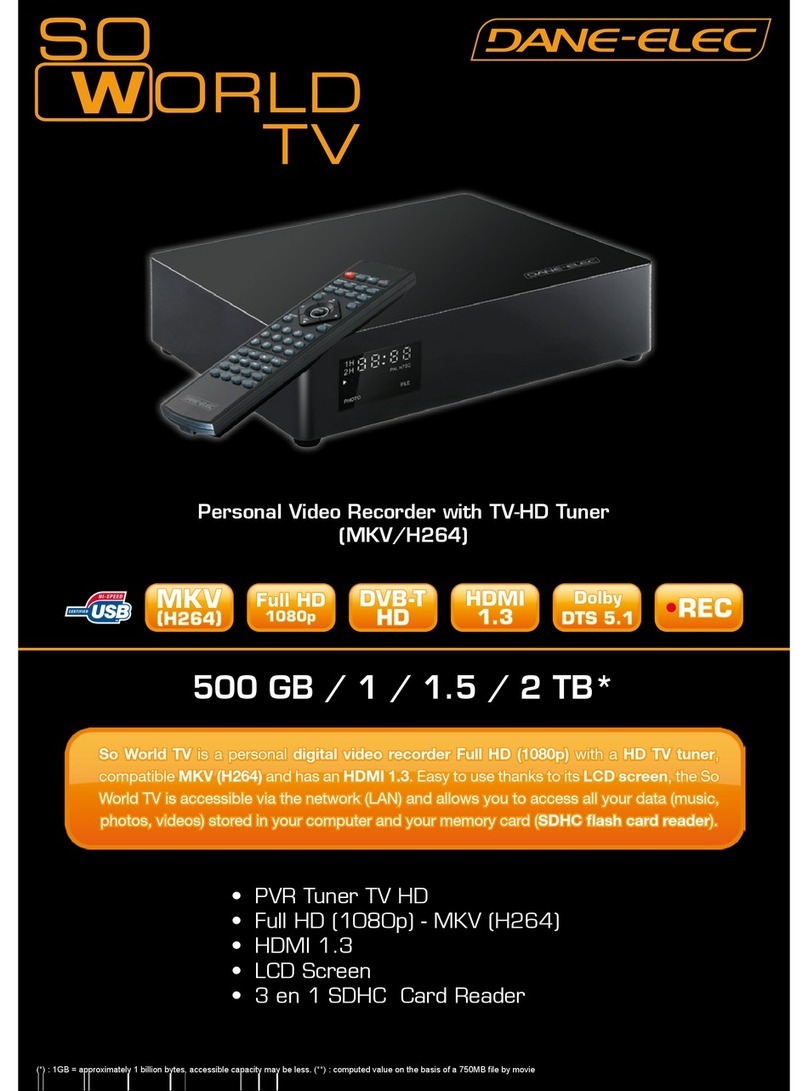DANE-ELEC SO WORLD TV - Manuel utilisateur