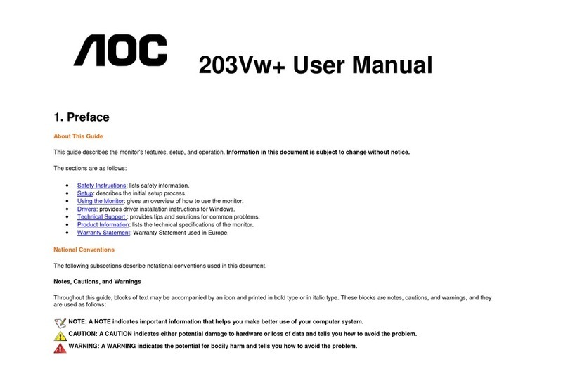 AOC 203VW+ Manuel utilisateur
