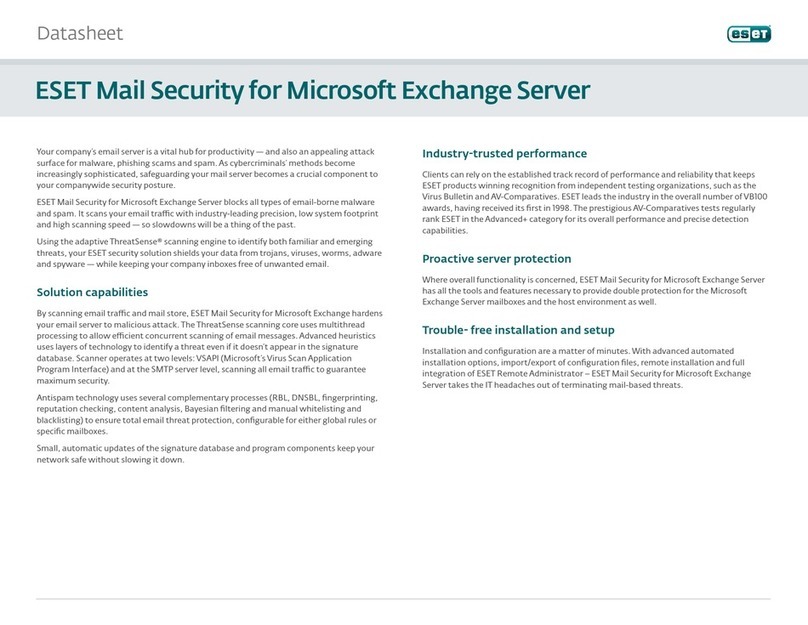 ESET MAIL SECURITY - FOR MICROSOFT EXCHANGE... Manuel utilisateur ESET MAIL SECURITY - FOR MICROSOFT EXCHANGE... Manuel utilisateur