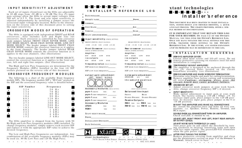 Xtant 604X Comment utiliser