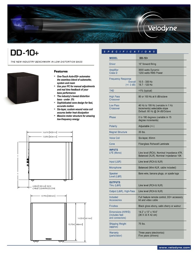 Velodyne DD-10+ Manuel utilisateur
