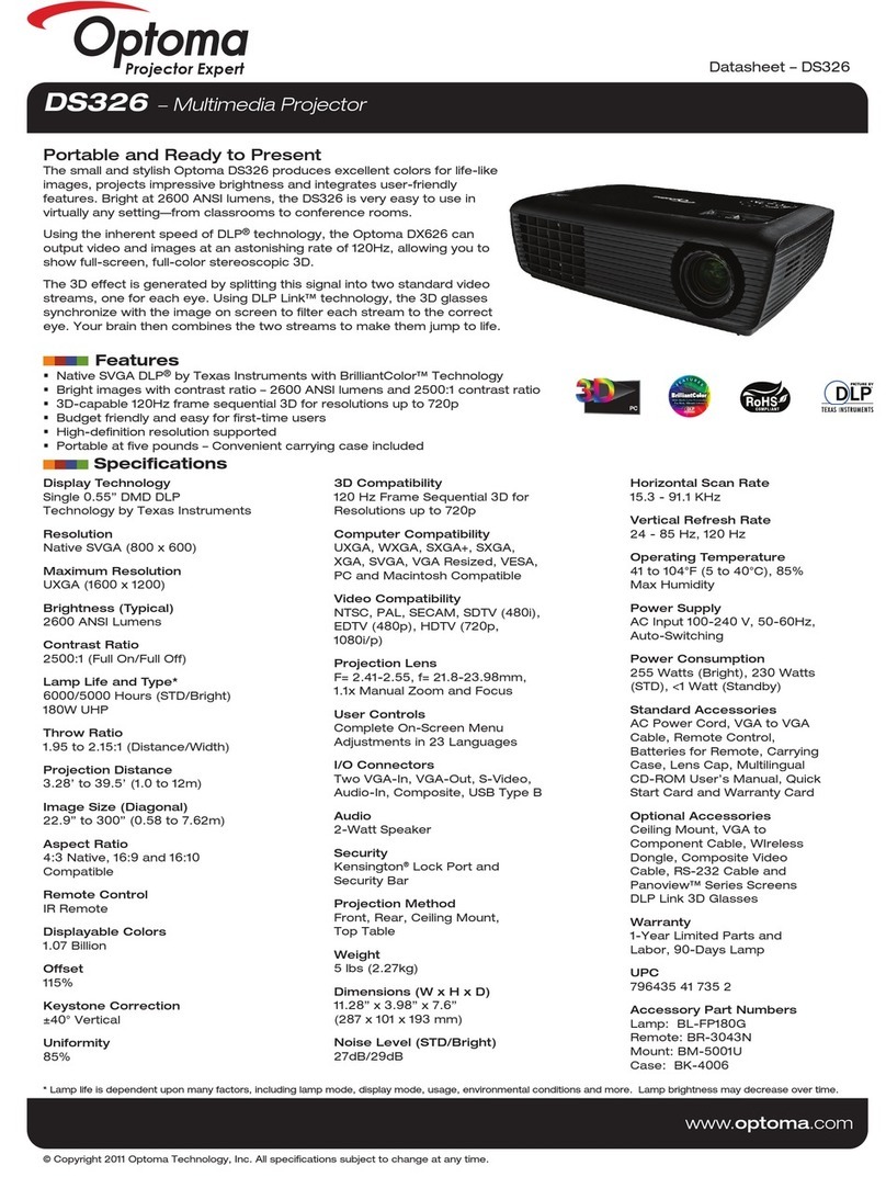 Optoma DS326 Manuel utilisateur