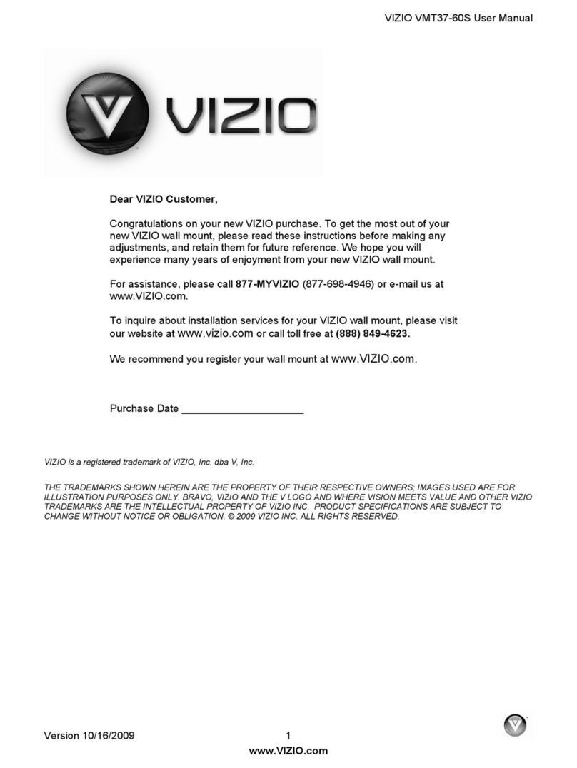 Vizio VMT37-60S Manuel utilisateur Vizio VMT37-60S Manuel utilisateur