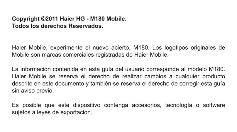 Haier M180 Manuel utilisateur Haier M180 Manuel utilisateur