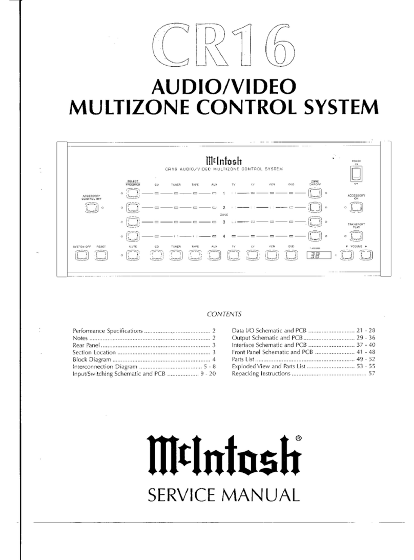 McIntosh CR16 - SERVICE Manuel utilisateur