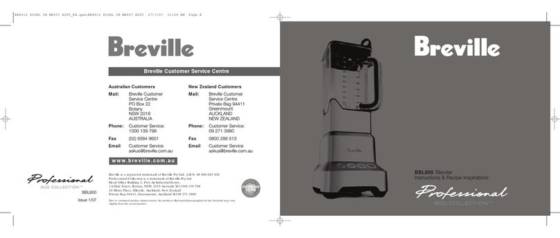 Breville BBL800 Guide rapide