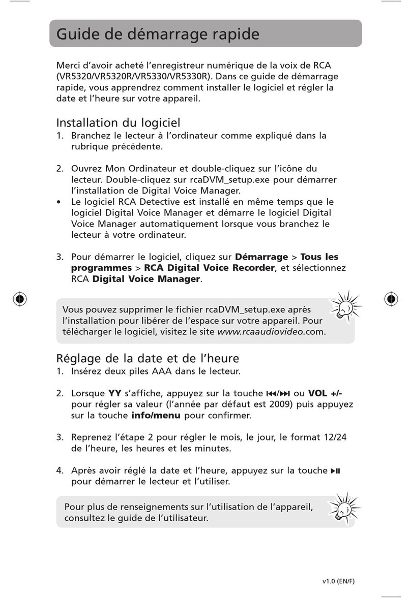 RCA VR5320R Guide de démarrage rapide