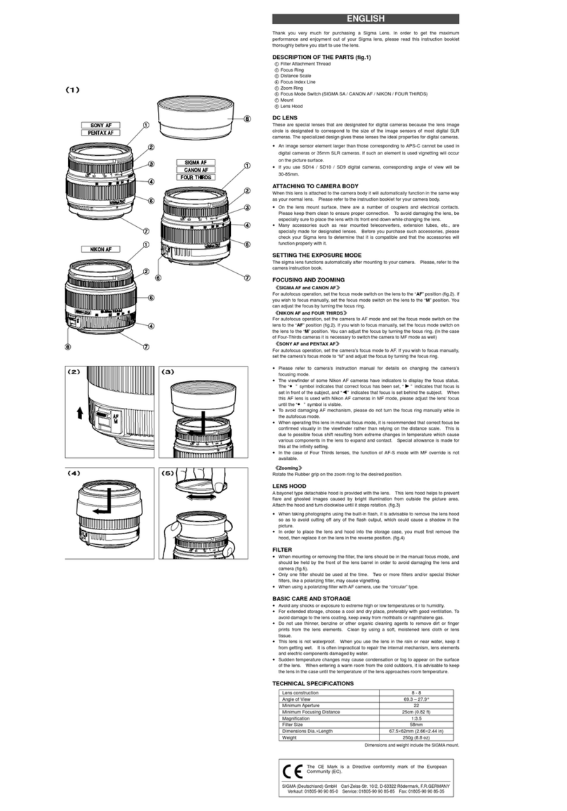 Sigma 521 Manuel utilisateur