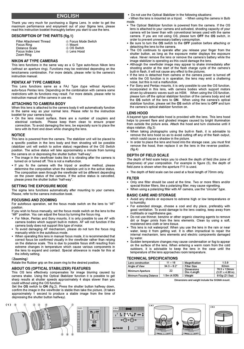 Sigma 572 Manuel utilisateur