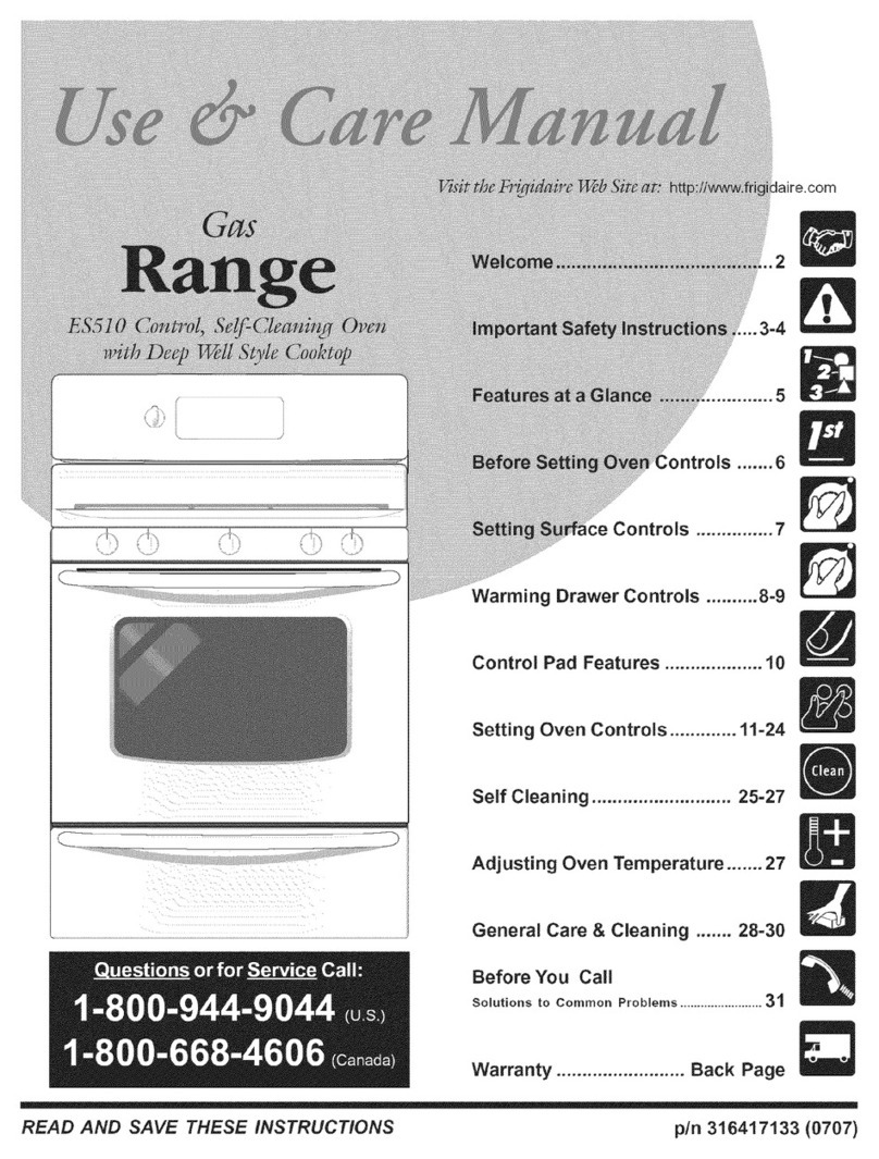 Frigidaire PLGFZ397GCA Manuel utilisateur Frigidaire PLGFZ397GCA Manuel utilisateur