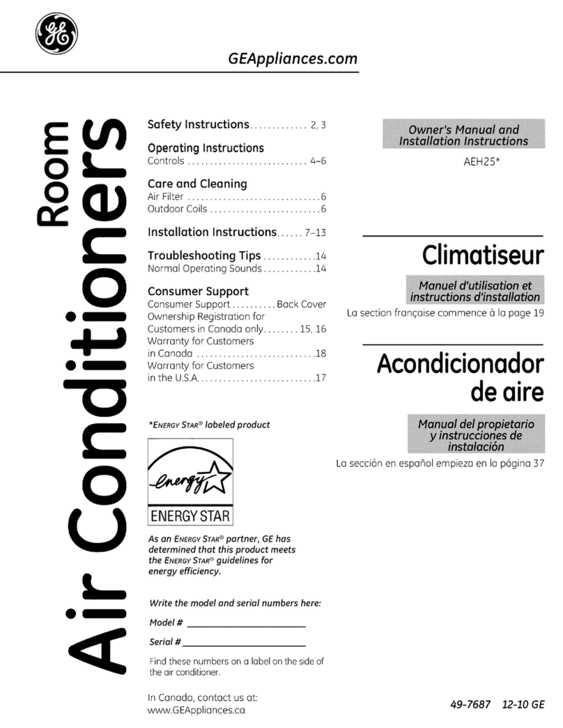 GE CLIMATISEUR AEH25* Mode d'emploi