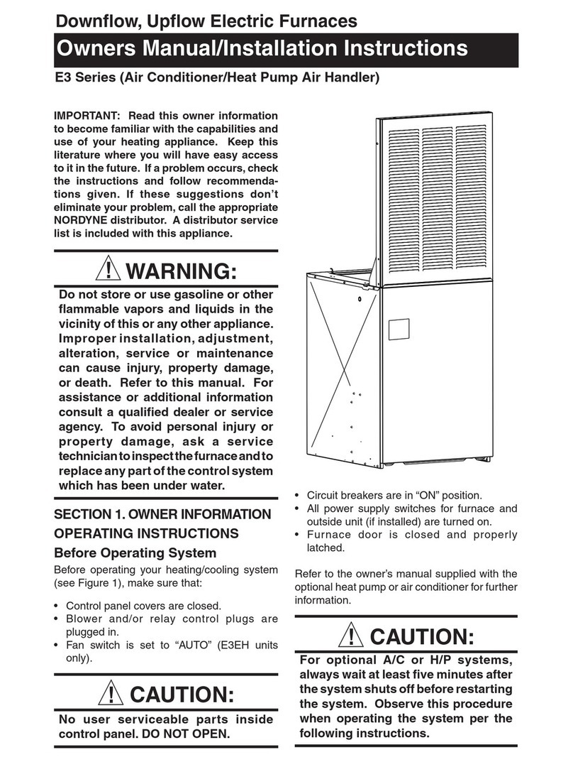 Nordyne E3 Series and Mode d'emploi Nordyne E3 Series and Mode d'emploi