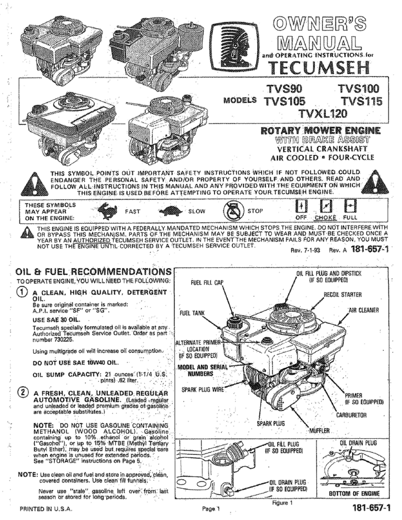 Tecumseh TVS100 Manuel utilisateur
