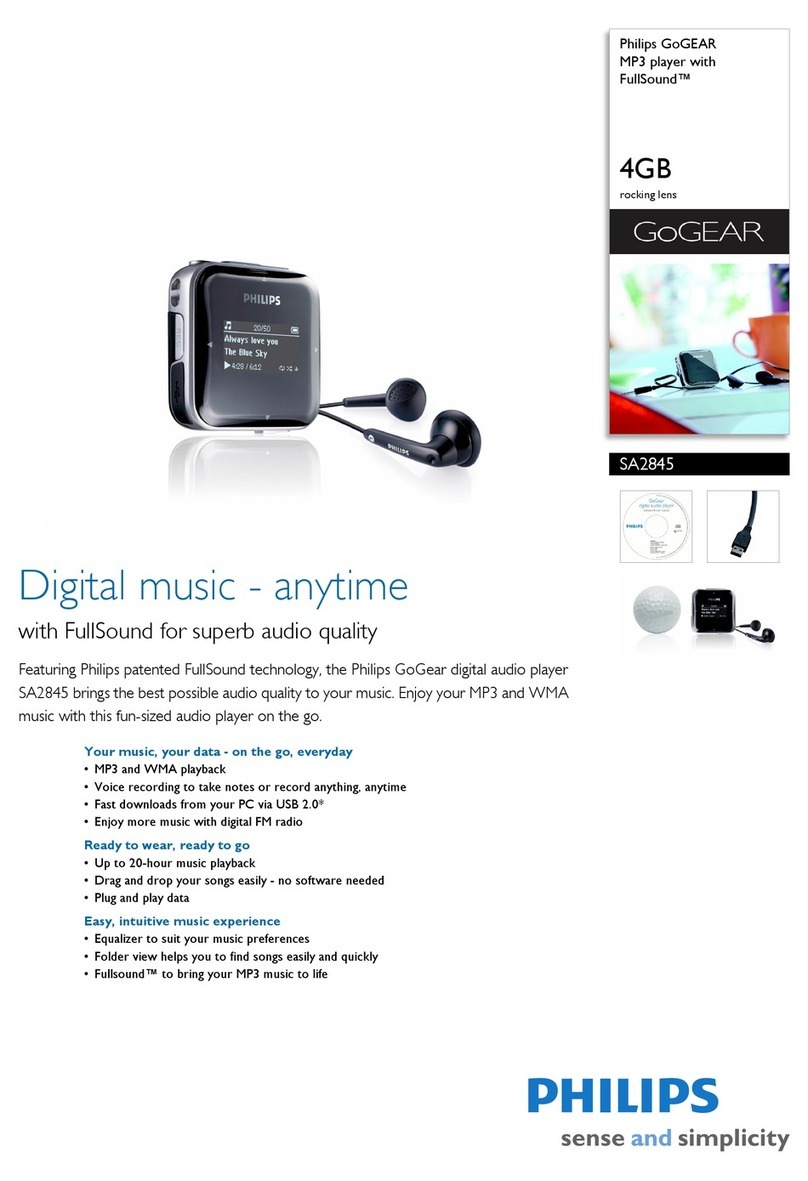 Philips GoGear SA2845 Manuel utilisateur
