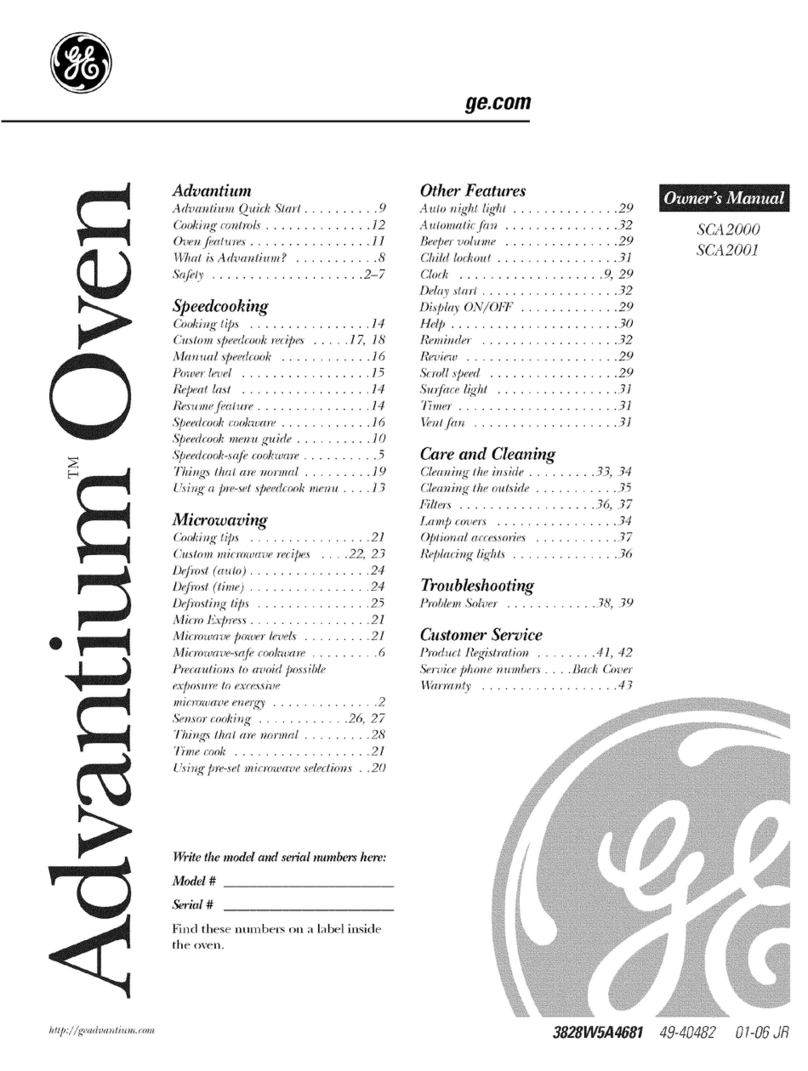 GE Advantium SCA2000 Manuel utilisateur