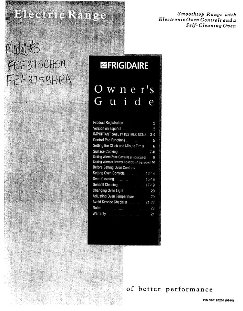 Frigidaire FEF375BHBA Manuel utilisateur