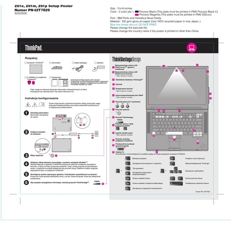 Lenovo THINKPAD Z61P Manuel utilisateur