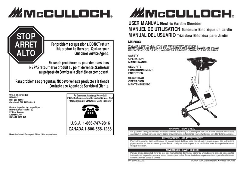 McCulloch MS2003 Manuel utilisateur