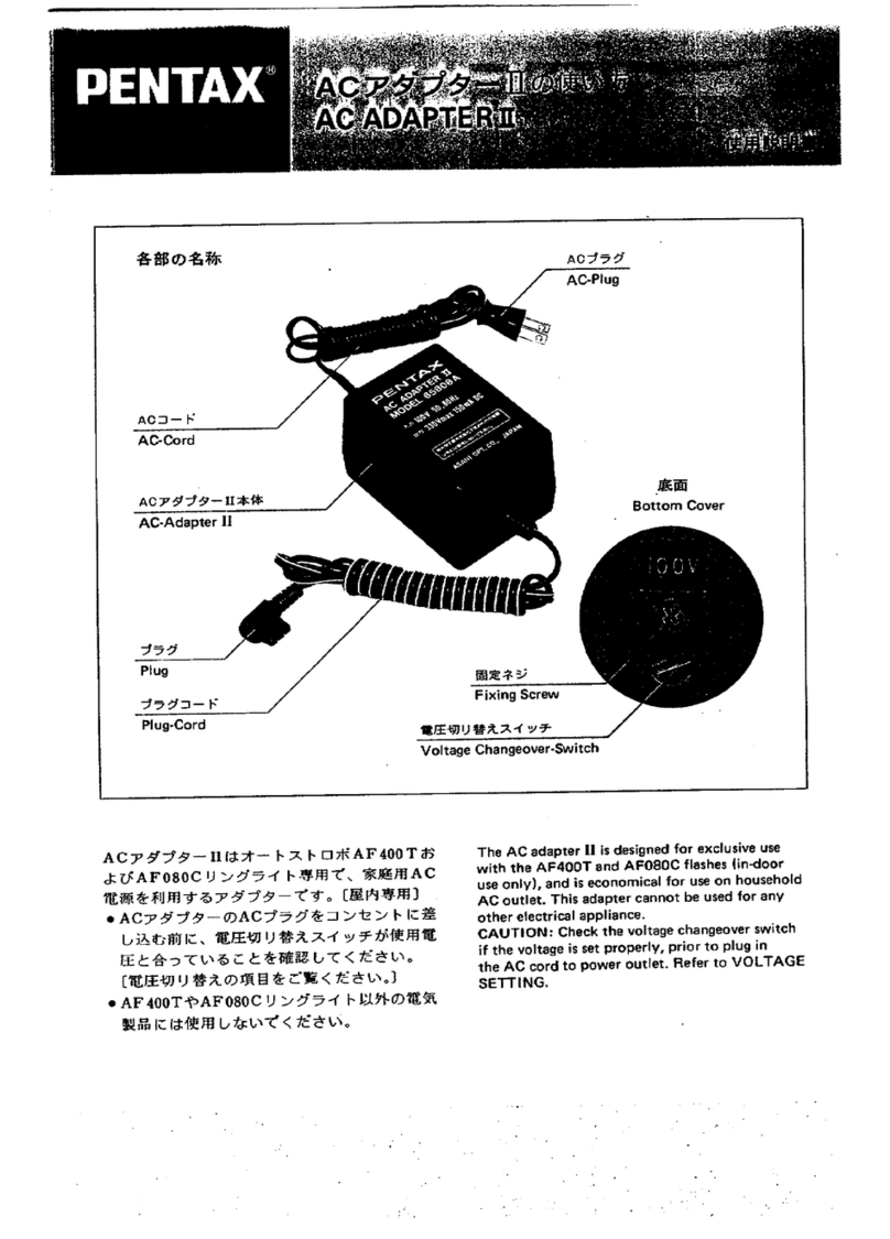 Pentax AC Adapter II Manuel utilisateur Pentax AC Adapter II Manuel utilisateur