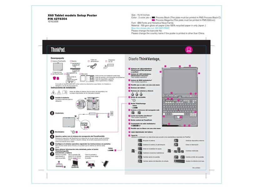 Lenovo ThinkPad X60 Tablet Manuel utilisateur