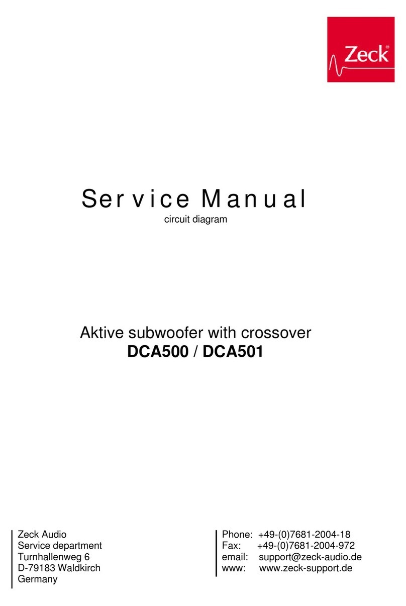 Zeck Audio DCA500 Manuel utilisateur