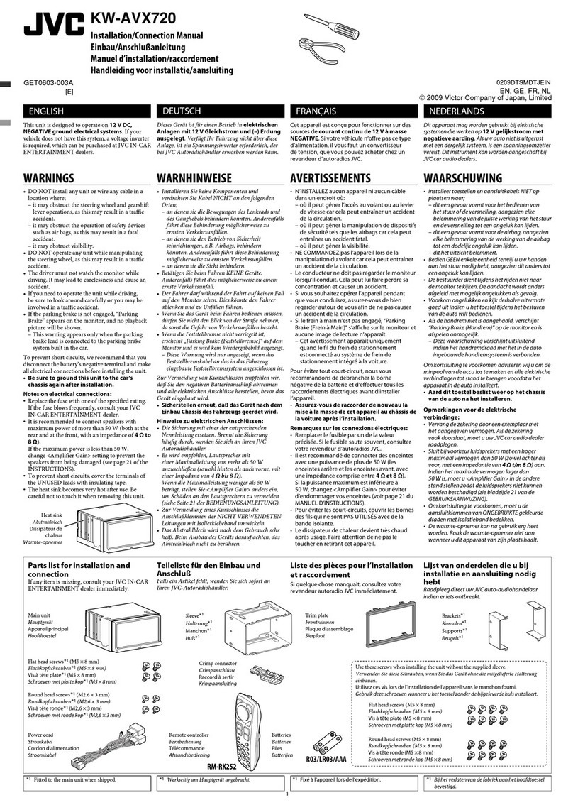 JVC KW-AVX720 - DVD Player With LCD Mode d’emploi