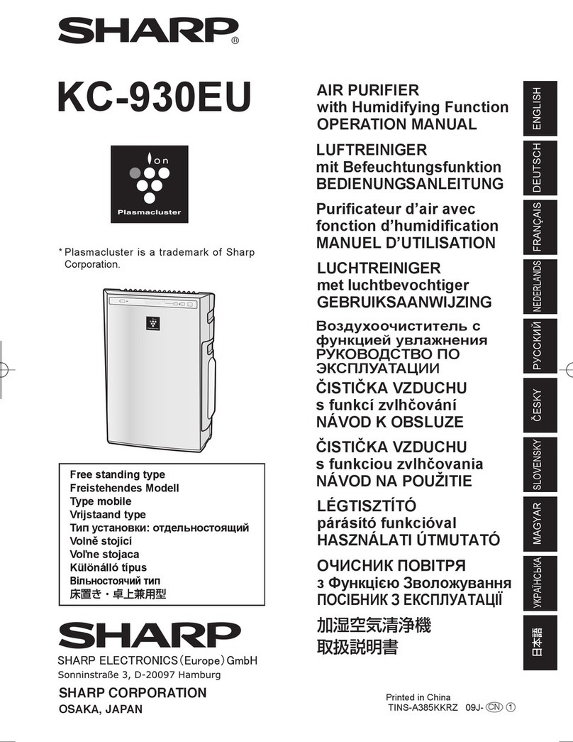 Sharp Plasmacluster KC-930EU Manuel utilisateur