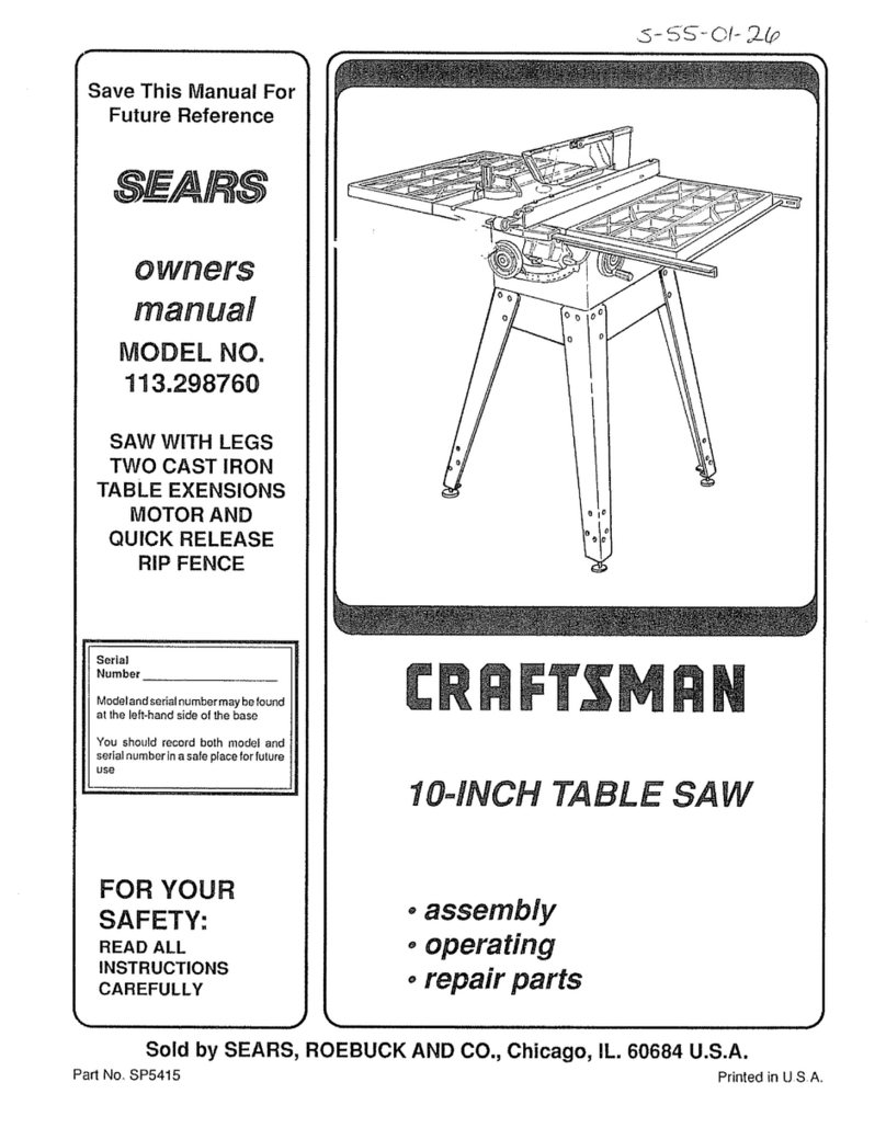Craftsman 113.298760 Manuel utilisateur