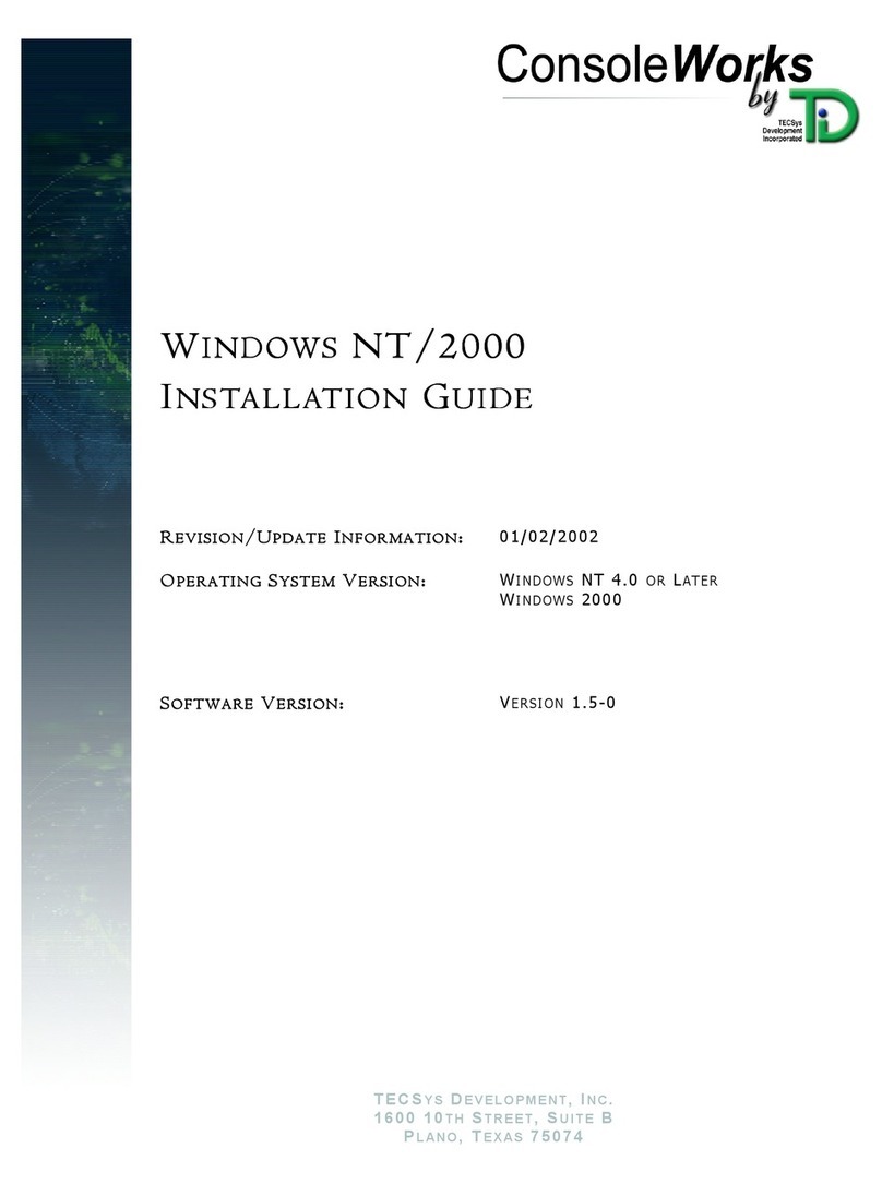 TECSys Development ConsoleWorks Version 1.5.0 Manuel utilisateur