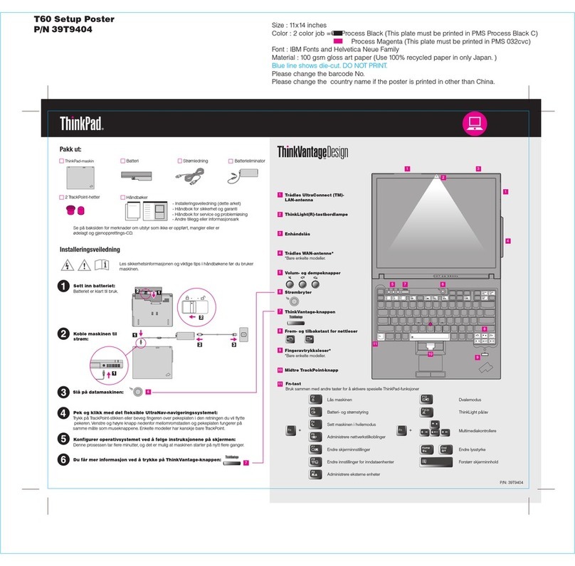 Lenovo THINKPAD T60 - Manuel utilisateur