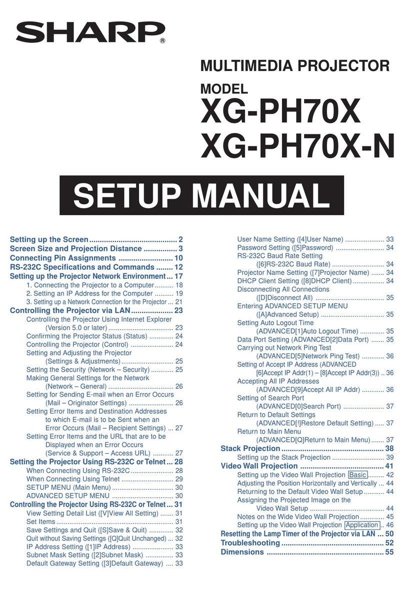 Sharp XG-PH70X - XGA DLP Projector Guide de l'utilisateur