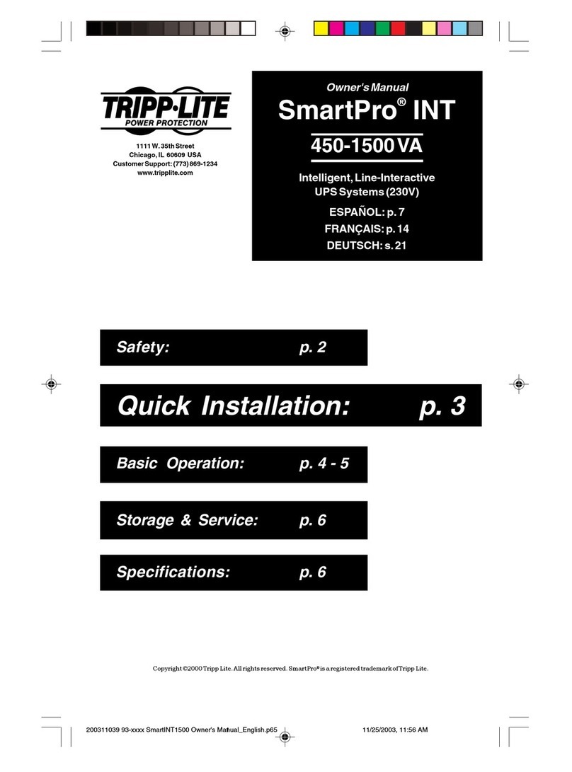 Tripp Lite SmartPro INT 450-1500VA Manuel utilisateur