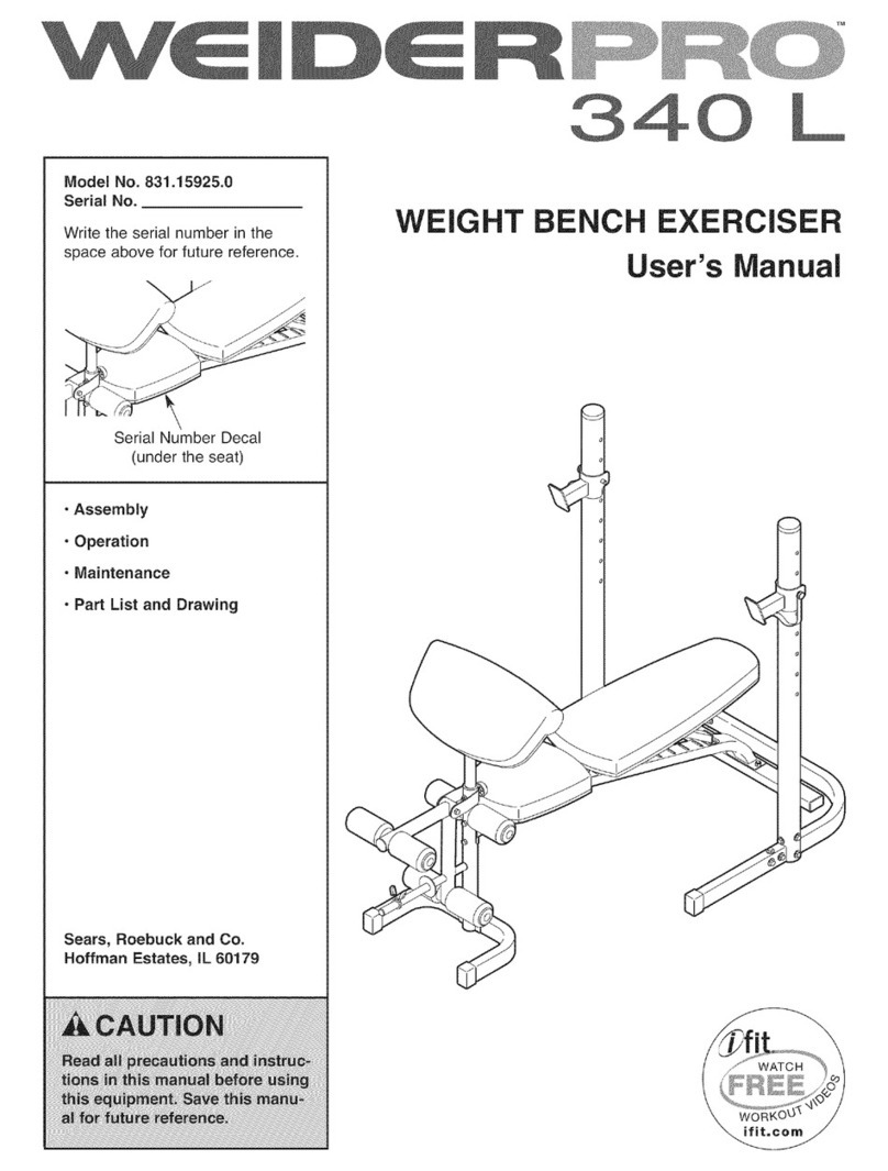 Weider Pro 340L Manuel utilisateur