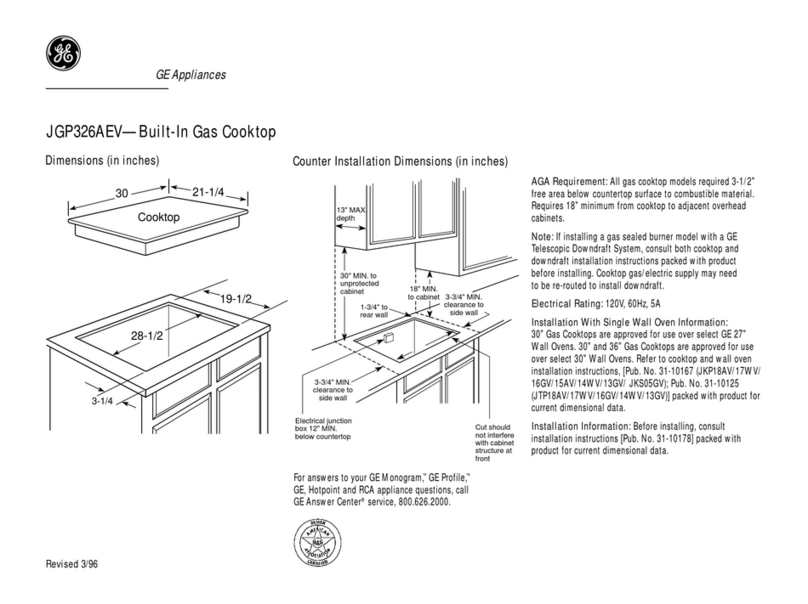 GE JGP326AEV Guide de l'utilisateur