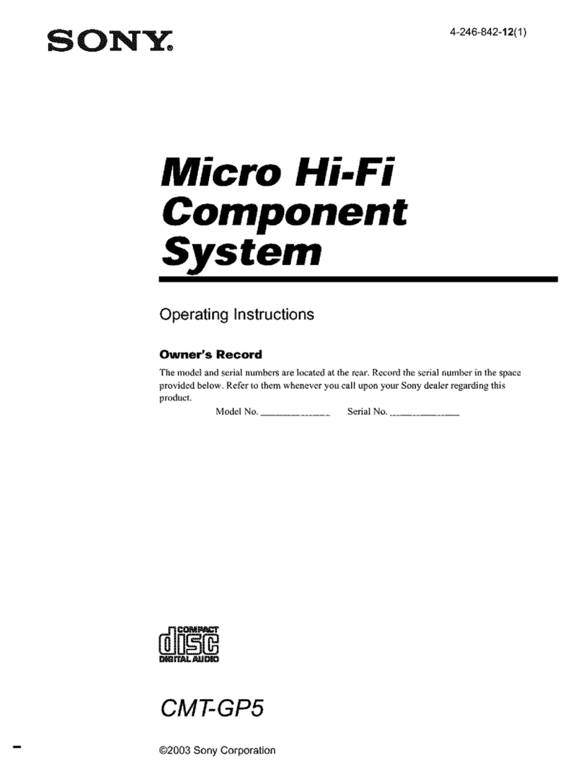 Sony CMT-GP5 - Micro Hi Fi Component System Manuel utilisateur