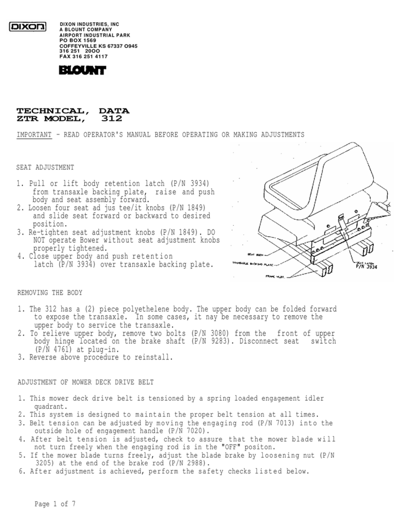 Dixon ZTR 312 Manuel d'instructions