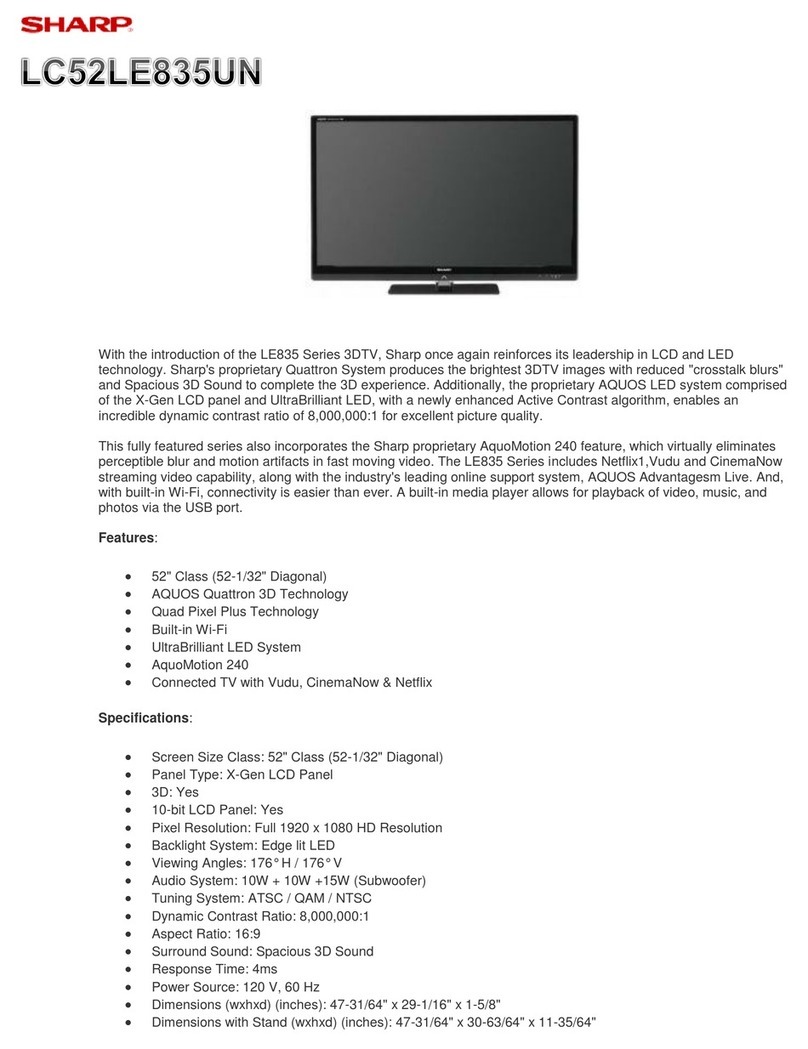 Sharp LC52LE835UN Manuel utilisateur