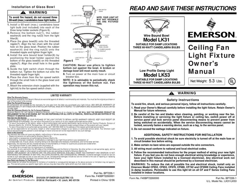 Emerson LK31 Manuel utilisateur