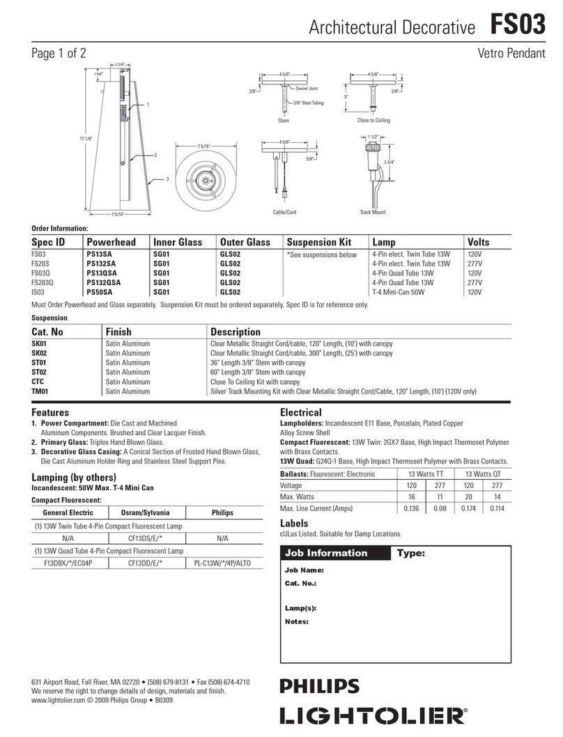 Lightolier FS03 Manuel utilisateur