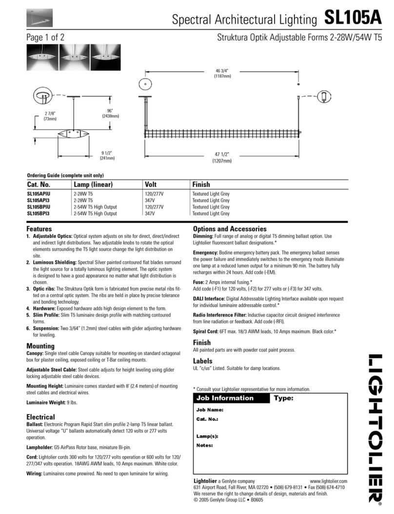 Lightolier SL105A Manuel utilisateur