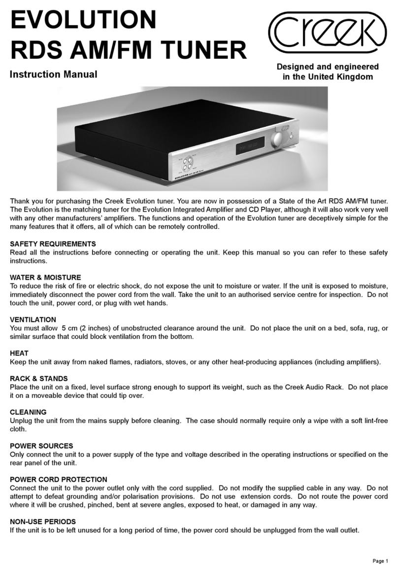 Creek Audio EVOLUTION Manuel utilisateur