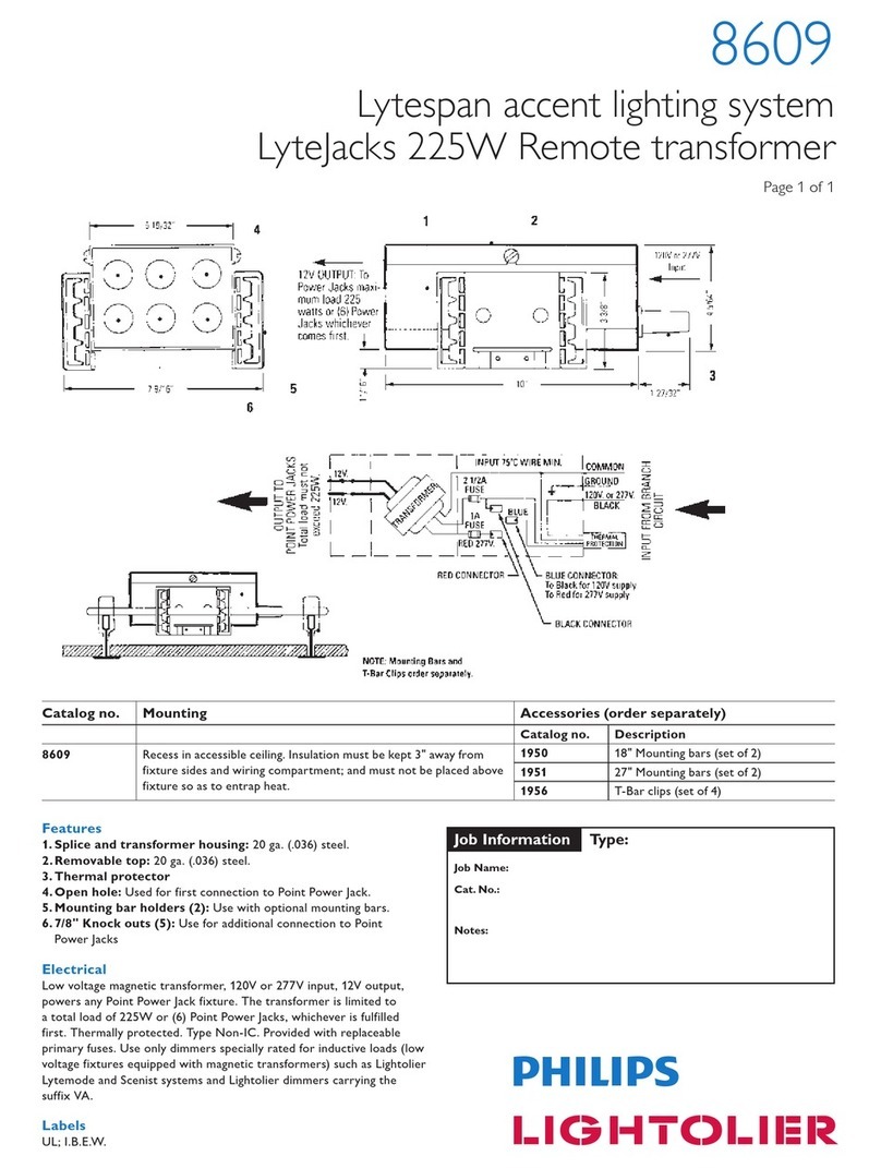Lightolier 8609 Manuel utilisateur Lightolier 8609 Manuel utilisateur