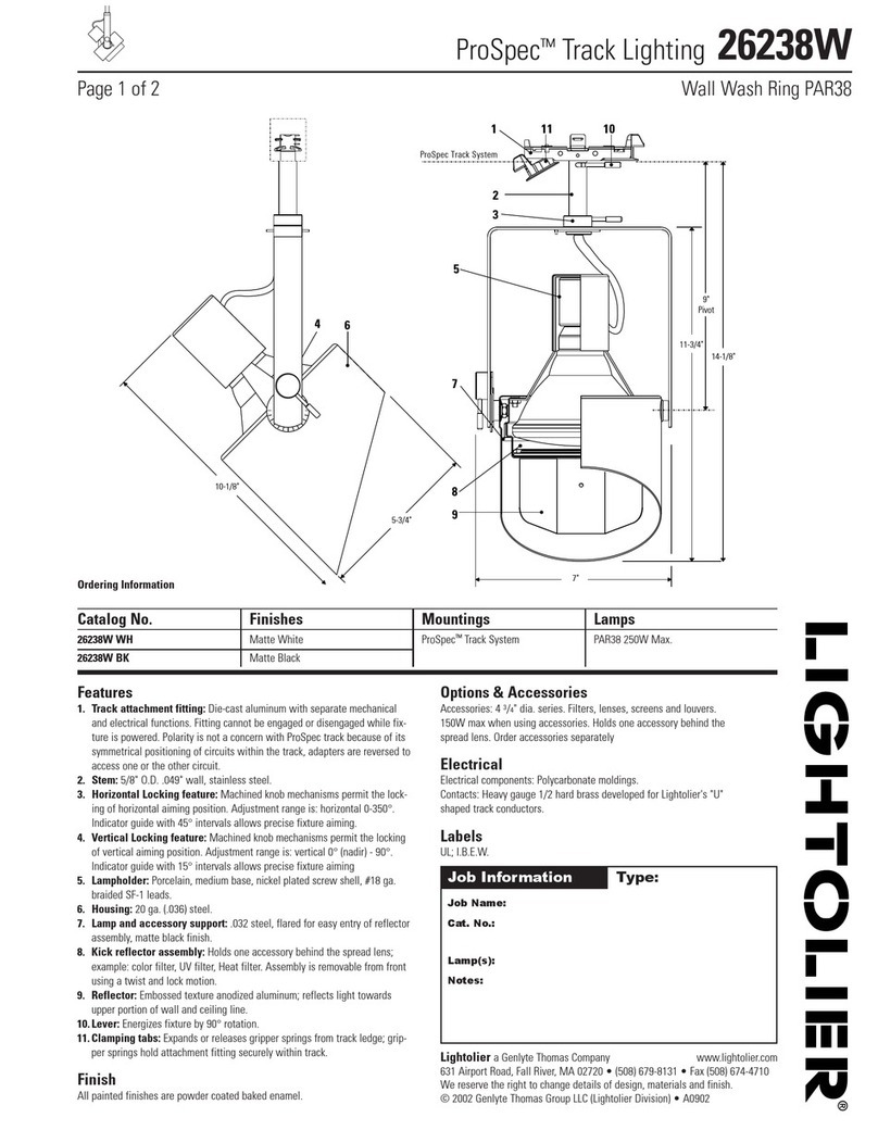 Lightolier ProSpec 26238W Manuel utilisateur