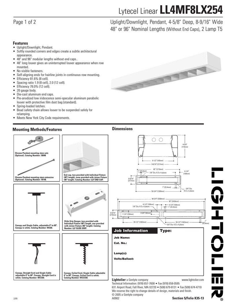 Lightolier LL4MF8LX254 Manuel utilisateur
