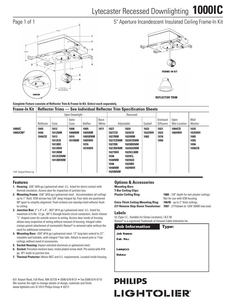 Lightolier Lytecaster 1000IC Manuel utilisateur