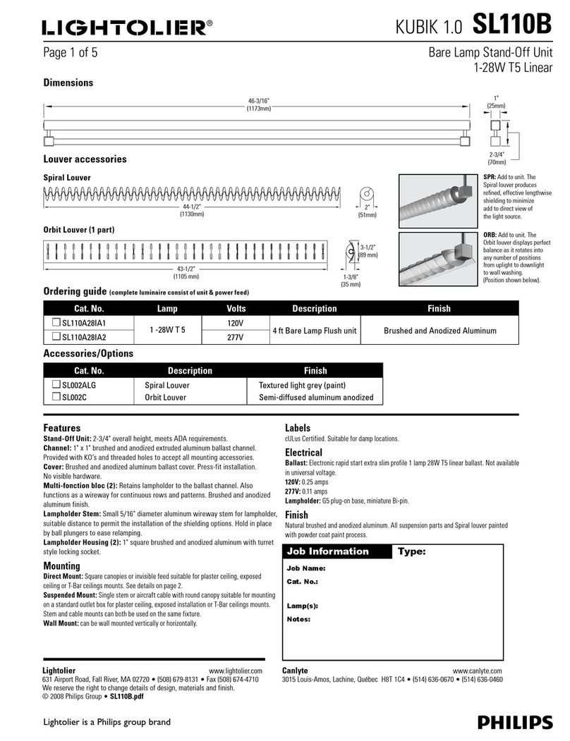 Lightolier SL110B Manuel utilisateur